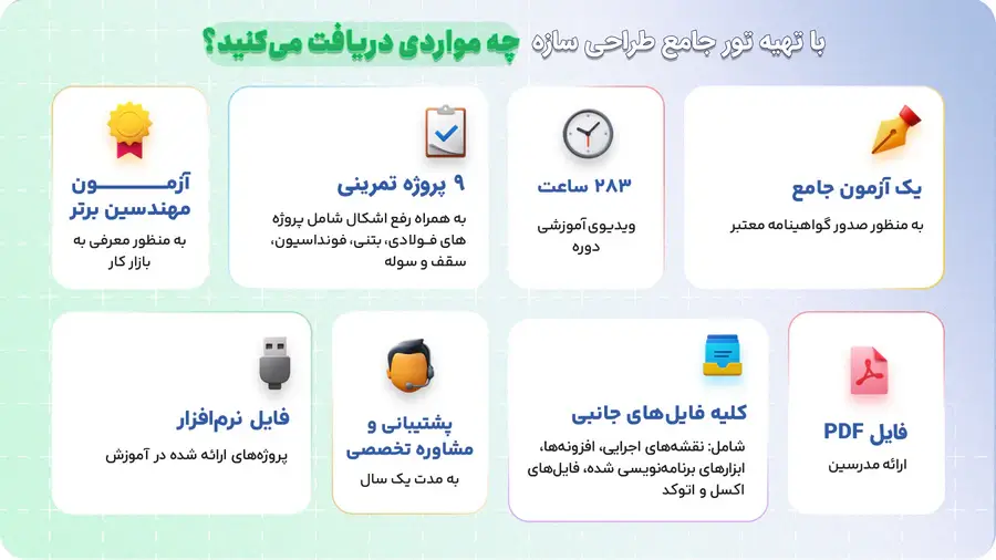 تور جامع آموزش طراحی سازه 2 محتوای دوره طراحی سازه