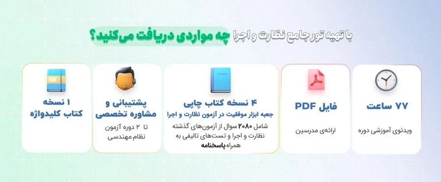 با تهیه دوره جامع آزمون نظارت و اجرا چه چیزهایی دریافت می کنید؟