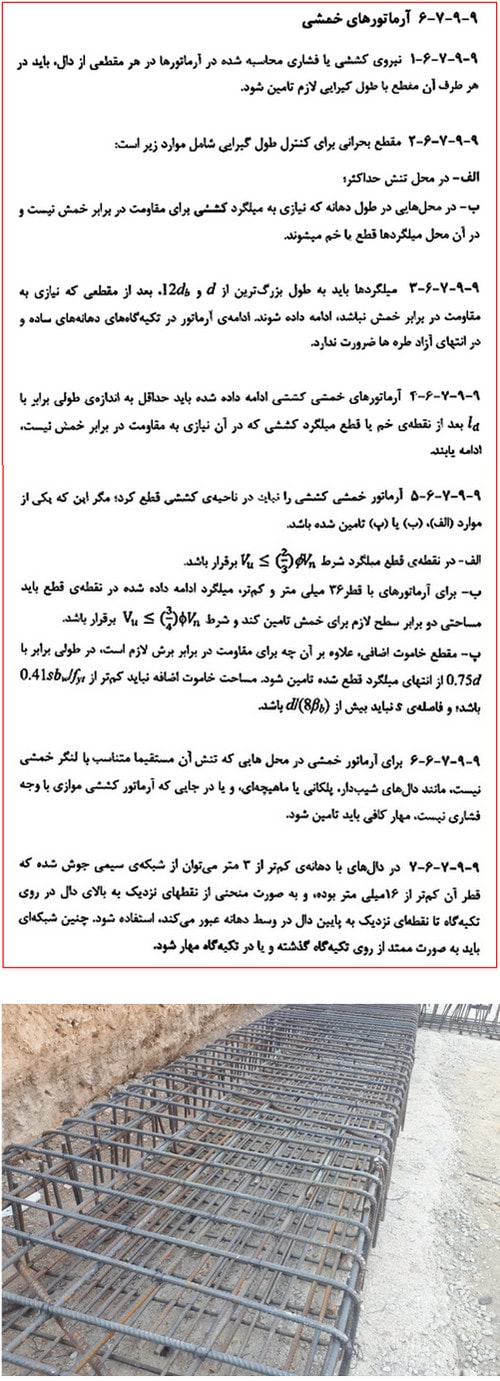 شکل38: آرماتورگذاری فونداسیون نواری آرماتورهای خمشی