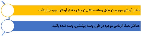 نکات طول وصله پوششی میلگرد ستون بتنی