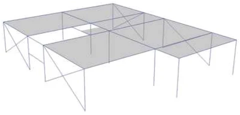 کنترل زلزله تشدید یافته و محاسبه ضریب اضافه مقاومت در ایتبس 8 Double steel system