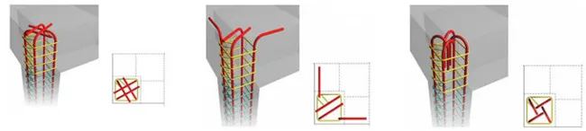 اشکالات اجرایی سازه بتنی؛ بررسی نواقص اجرایی ساختمان های بتنی(آپدیت 1405) 63 Figure 37 The method of bending the longitudinal reinforcements of the column at the level of the roof 4 11zon