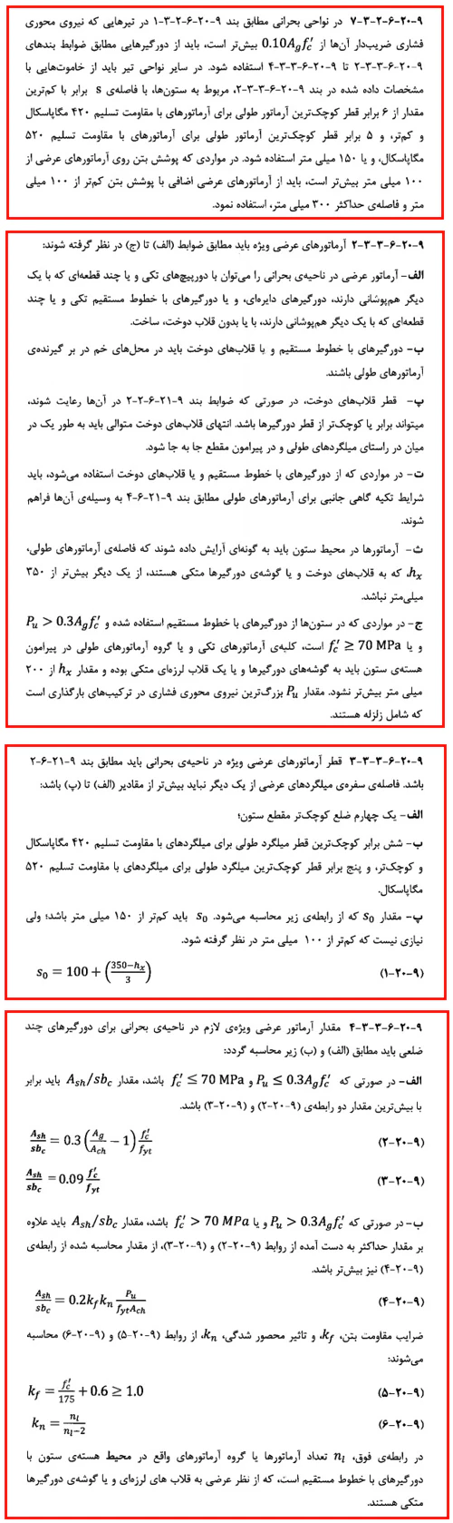 حداقل و حداکثر آرماتور المان های بتنی همراه با ضوابط فاصله آرماتورها(آپدیت 1405) 60 ضوابط حداقل و حداکثر فاصله آرماتور
