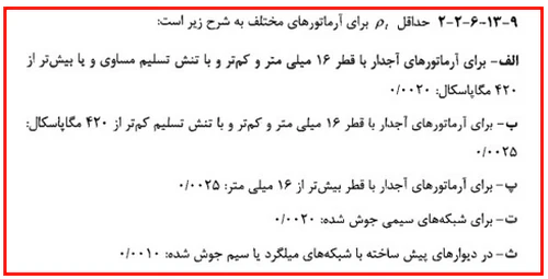 حداقل و حداکثر آرماتور المان های بتنی همراه با ضوابط فاصله آرماتورها(آپدیت 1405) 123 regulation68