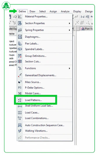Figure 19 The way to select the Load patterns command
