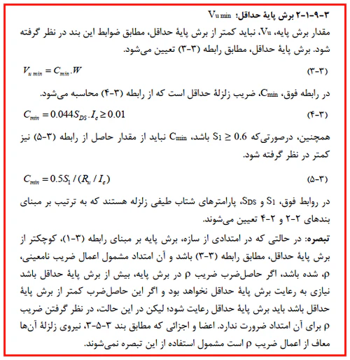 حداقل مقدار مجاز ضریب زلزله